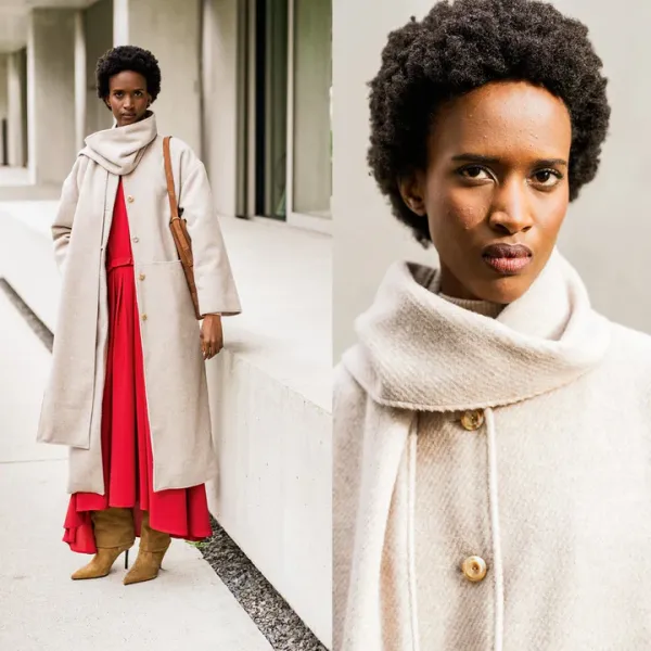 Fibre Mood 36 Mantelstoff Brushed hellgrau